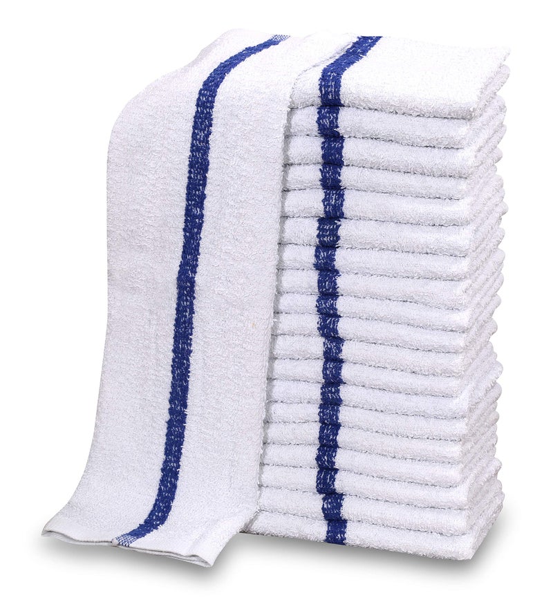 GOLD TEXTILES New Cotton Blend White Restaurant Bar Mops Kitchen Towels (12, White) - Image 1